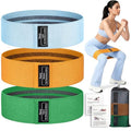 Fabric Resistance Bands for Working Out, 3-Set Exercise Loops for Home Gym - color: Green