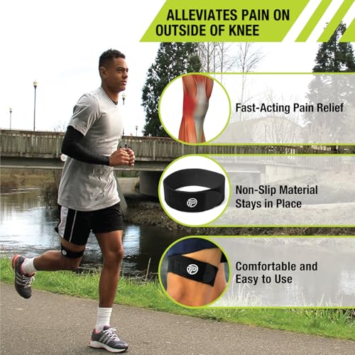 Pro-Tec Athletics IT Band Compression Wrap, Knee Brace, Compression Wraps, Knee Strain, Knee and Outside of Knee Support, Iliotibial Band Syndrome, Adjustable, Men & Women, Working Out - size: X-Large