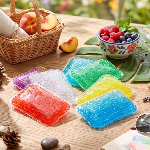 TrelaCo 8 Colors 24 Pcs Gel Bead Ice Pack 4 x 6 Inch Reusable Hot Cold Pack - color: 8 Colors
