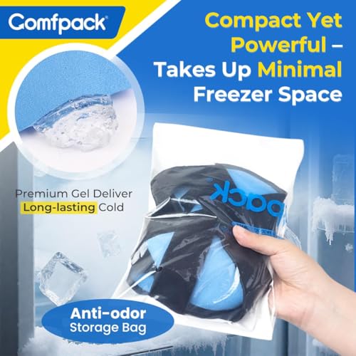 Comfpack Plantar Fasciitis Relief Ice Pack with Full Heel Sole Gel Coverage - color: Blue
