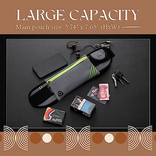 USHAKE Running Belt Fanny Pack for Women & Men, Phone Holder Waist Bag - color: Grey