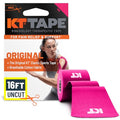 KT Tape, Original Cotton, Elastic Kinesiology Athletic Tape, 16’ Uncut Roll - color: Pink