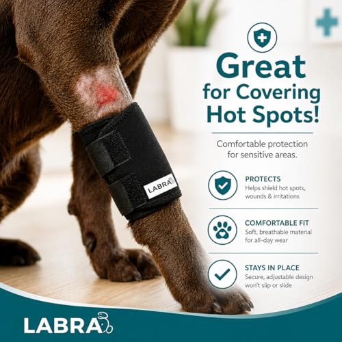 Labra Dog Front Leg Brace - Compression Wrap with Adjustable Straps - Dog Wrist Brace for Support - Leg Sleeve to Stop Licking - Aid in Wound Care and Recovery - Small/Medium - size: Small/Medium