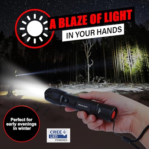 GearLight S1000 LED Tactical Flashlight - High Lumens, USB-C Fast Charging, Dual-Button, IPX4 Water-Resistant, Pocket-Sized for Camping & Emergencies with Batteries - 2 Pack, (Rechargeable) - color: Rechargeable 2 Pack