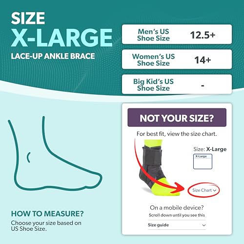 BraceAbility Sports Ankle Brace - Best Lace Up Figure 8 Sprained, Rolled or Twisted Treatment Active Support Wrap Stabilizer Splint for Basketball, Volleyball, Soccer, Working Out, Running Pain (XL) - size: X-Large