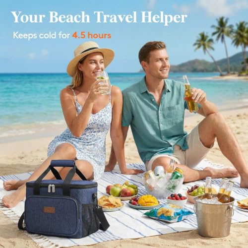 Lifewit Insulated Lunch Box for Men, Lunch Bag Cooler Women, 32-Can 20L - color: Dark Blue, size: Large(15L)