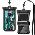 [Floating Waterproof Phone Pouch for Samsung Galaxy S25 Ultra S24 Plus S23+ S22 Note 20 Ultra A16 A15 A14 A13 A51 A71 A35 A36 5G iPhone 16E 16 15 14 Pro Max XS XR Cell Phone Dry Bag Case-Black
