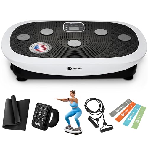 Lifepro Rumblex 4D Vibration Plate Exercise Machine with 7 Training Modes - color: White, size: Plus