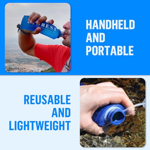 UTOBEST Soft Flask 500ml Collapsible Running Water Bottles - color: Blue-500ml*2