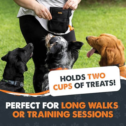 Mighty Paw Dog Training Treat Pouch, No-Spill Magnetic Clasp, Black - color: Deluxe - Black