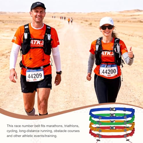 Bib Belt, Race Belt Triathlon Running Number Holder Elastic Comfortable with 6 Gel Loops, Sport Race Bib Holder 1Pcs, Red for Runners/Marathon/Cycling - color: Red