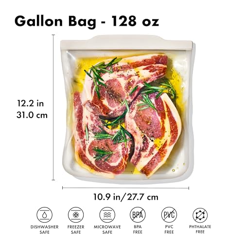 OXO Good Grips Silicone Reusable Bag - Gallon Bag (128 oz), Oat - color: Oat, size: Gallon (128 oz)