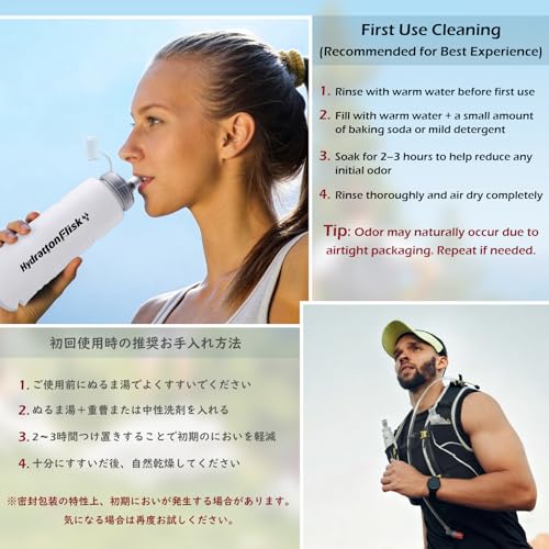TRIWONDER TPU Collapsible Flask BPA-Free Soft Folding Water Bottles for Hydration Pack - Ideal for Running Hiking Cycling Climbing (500ml/16.9oz - Blue) - color: 500ml/16.9oz - Y - Blue