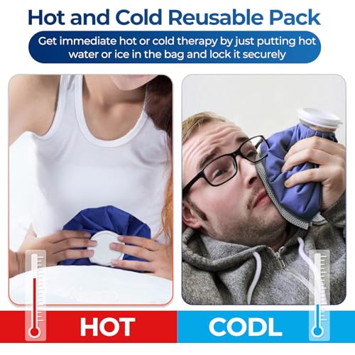 Ohuhu 3 Pack Ice Pack with Wrap Ice Bag for Injuries Hot Cold Therapy