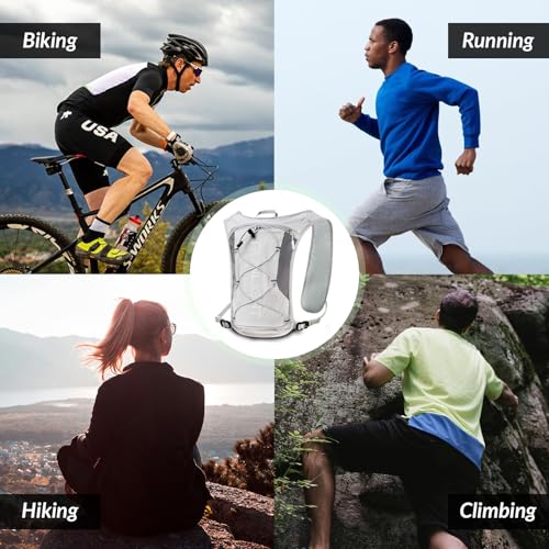 Runlight Running Vest for Women Men, Adjustable Hydration Backpack Breathable Reflective with 1.5L Water Bladder for Hiking, Trail, Running, Marathons, Cycling - color: Gray