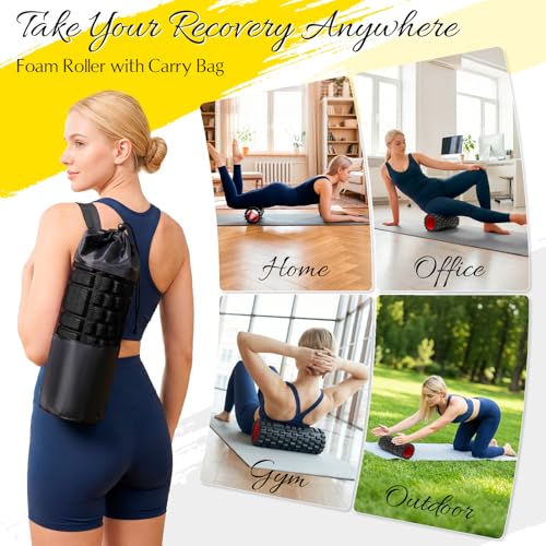 Foam Roller, Deep Tissue Muscle Massage for Exercise and Recovery - color: Black
