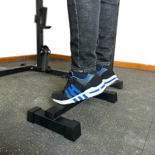 BLUSLM Steel Calf Raise Bar, Standing Machine for Stretching, Squat, Foot Stretch, Anti-Slip Solid Block - color: Black 01