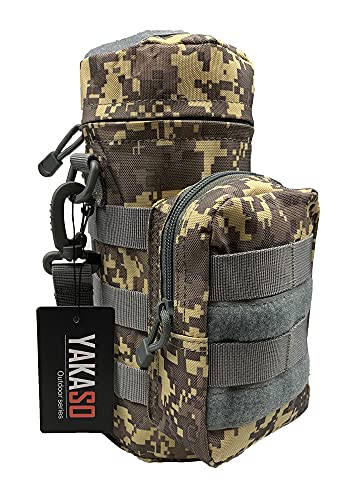 Tactical Molle Water Bottle Holder Pouch Hydration Carrier Bag Tactical EDC Water Bottle Carrier with Detachable Shoulder Strap for Hiking Camping Outdoor Sport Travel - color: ACU