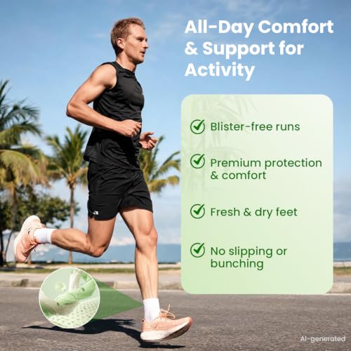 IRAMY Compression Ankle Support Crew Socks Men Women Wicking Plantar Fasciitis Relief Running Hiking Socks 3 Pairs - color: Black+white+light Grey-6 Packs, size: X-Large
