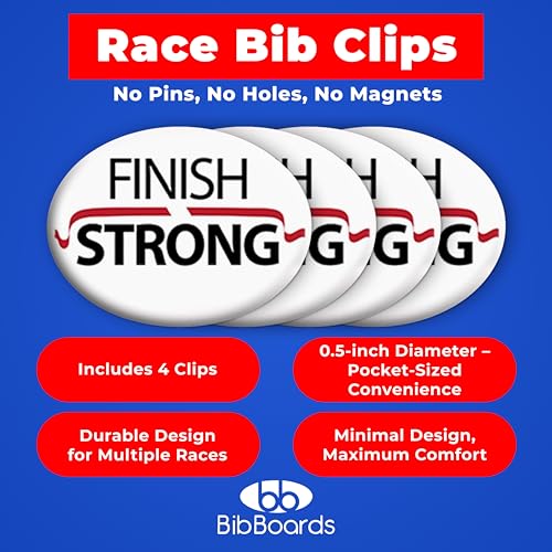 BibBoards bibSNAPS Race Bib Clips, Finish Strong, 4 Pack - color: Finish Strong