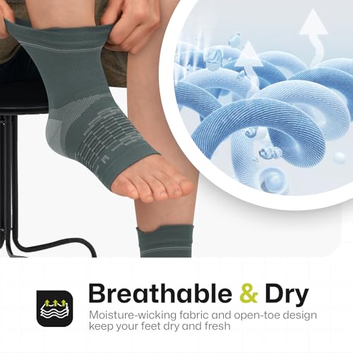 3 Pairs Plantar Fasciitis Socks Ankle Compression Sleeve with Arch Support - color: 1 Black+1 White+1 Gray（3 pairs）, size: Small
