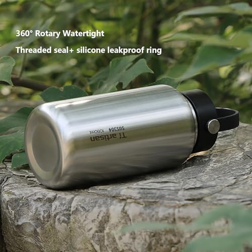 Stainless Steel Water Bottle 1050ml Wide Mouth with Loop Cap - color: With Loop Cap