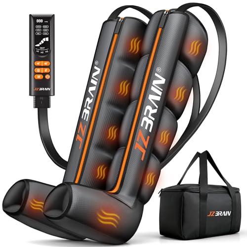 Air Compression Boots Leg Massager: Sequential Full-Leg Recovery with Heat, 6 Modes & 11 Intensities for Post‑Workout Relieve & Daily Relaxation for Athletes, Fitness Users (Large) - size: Large