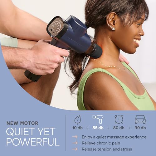 LifePro Sonic Massage Gun Percussion Muscle Massager, 8 Heads & 5 Speeds - color: Blue, size: Standard