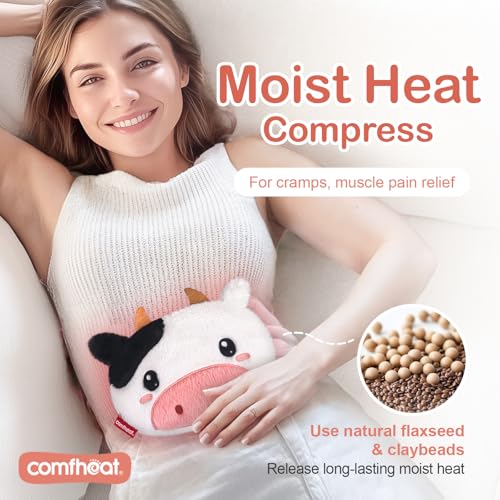 Cow Microwave Heating Pad for Period Cramps, Moist Heat Pack - style: Cow