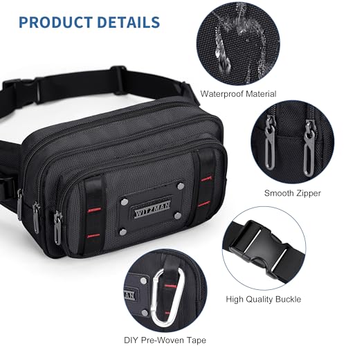 WITZMAN Fanny Pack for Men Waist Bag Casual Belt Bag