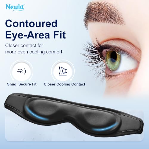 Cooling Gel Eye Mask for Puffy Eyes, Contoured Cold Compress for Eyes - color: Purple