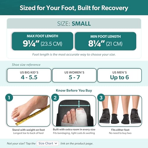 BraceAbility Closed Toe Medical Walking Shoe - Lightweight Broken Toe Cast Boot, Fractured Foot Brace for Metatarsal Stress Fracture, Post-op Bunion, Hammertoe Surgery Recovery - For Men or Women (S) - size: Small (Women's 5-7 / Men's up to 6)