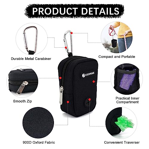 Dog Treat Pouch Dog Poop Bag Holder For Leashes, Pets Snack Container With Inner Mesh Bag, Puppy Supplies Perfect For Training And Walking - Hands Free Dog Waste Bag Dispenser -Dog Travel Accessories - color: Black