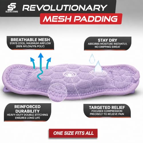 Sleeve Stars Tennis Elbow Brace Men & Women, 9"-23" (Single/Light Purple) - color: Light Purple