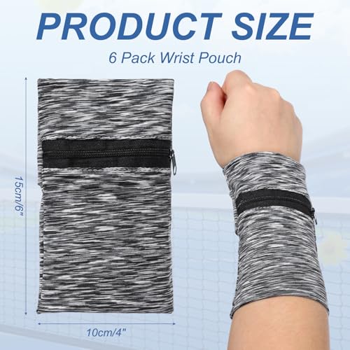 Wrist Pouch Wrist Wallet Wristband with Zipper - color: Dark Gray