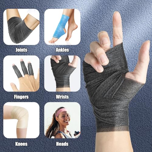 AYNAUHX Pre Wrap Prewrap Athletic Tape, 6 Pack Athletic Sports Wrap - color: Black, Pink, Blue