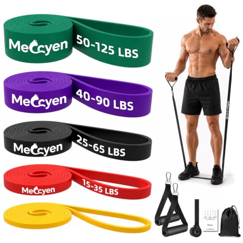 Resistance Bands Set,Exercise Bands with Handles&Door Anchor - color: 5pack(Yellow+red+Black+Purple+Green)