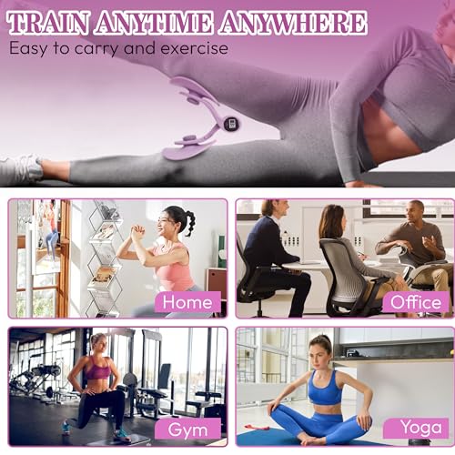 Thigh Hip Trainer Kegel Exerciser, Pelvic Floor Exercise Devices, Inner Thigh Exerciser for Women Men, Thigh Exercise Equipment - color: Purple