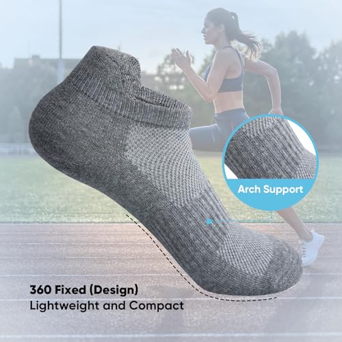 SIXDAYSOX Ankle Socks for Women Thin Breathable Cotton No Show Socks Womens - color: 5 Pairs-grey, size: 6-9