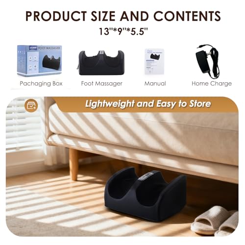Foot Massager with Heat Electric Foot and Calf Massager Black
