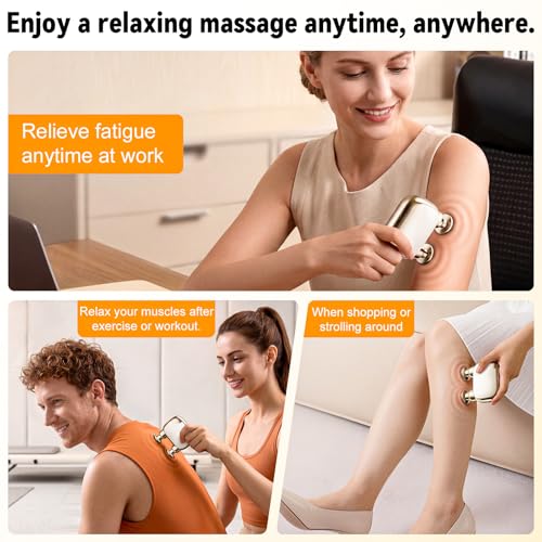 Double Head Mini Massage Gun,Portable Percussion Deep Tissues Muscle Massager,Compact Handheld Massager for Muscle Fatigue Relief, Home/Office/Travel,Gifts for Men Women,Gold - color: Gold