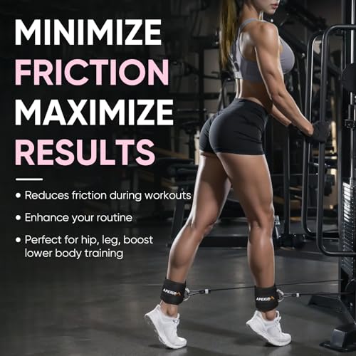 APEXUP Ankle Strap for Cable Machine, Ankle Resistance Bands, Cable Kick Back Ankle Straps for Gym, Glute Workouts, Leg Extensions, Adjustable Straps with Neoprene Padding - color: Black, style: Single