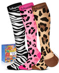 Cute Compression Socks for Women - color: Wild Prints, size: Small-Medium