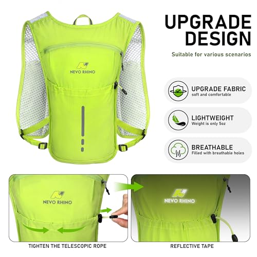 N NEVO RHINO Running Vest with 1.5L Water Bladder, Hydration Vest Pack - color: Yellow