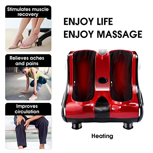 ARLIME Foot Massager with Heat, Shiatsu Feet Massage Machine - color: Red