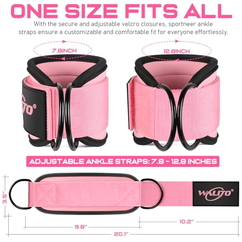 Ankle Straps for Cable Machines, Leg Straps for Glute Kick Back Accessories - color: Black Pink