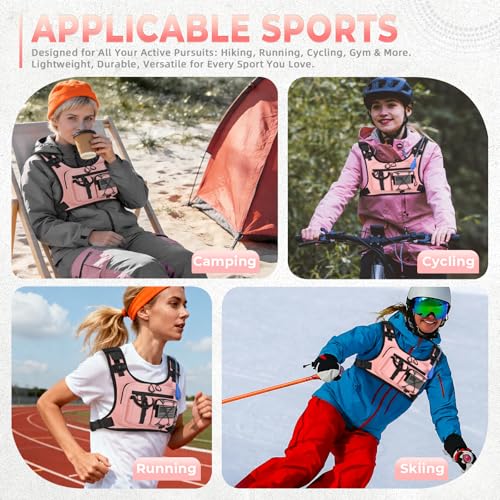 Criuage USA Patent Running Hydration Vest Backpack, Lightweight Chest Pack with 2.0L Water Bladder Bag Daypack for Hiking Running Cycling Race Marathon for Women Men - color: Pink