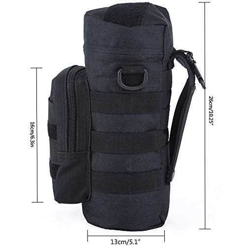 Molle Water Bottle Holder, Tactical Water Bottle Pouch - color: Black