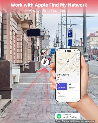 ExtreLife Keychain, Works with Apple Find My, Bottle Opener, Carabiner Car Key Chains with Gps Tracker - color: Red