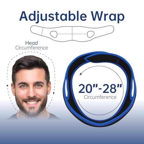Wisdom Teeth Ice Pack Head Wrap Jaw Face Ice Pack with 4 Gel Packs - color: Black&blue #2